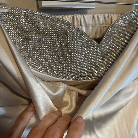 Lena Champagne Satin Backless Dress - Picture 7 of 16